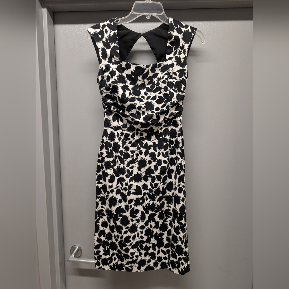 Elegant Black and White Floral Dress